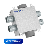 Ventilateur d'extraction centrifuge silencieux E-VIPO pour usage résidentiel, avec moteur silencieux, pour conduits intégrés, ventilateur d'extraction multi-ports