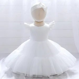 MQATZ White Newborn Baby Girls Puffy Princess Dress Christmas Children Dress 2years Wear L2038XZ