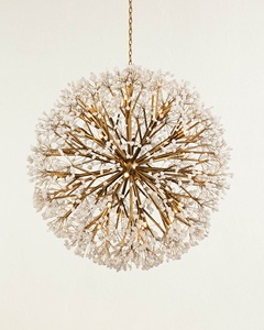 Gold Dandelion Crystal Ball Chandelier, Modern Artistic <b>Lighting</b> for Living Rooms - Product Image 1