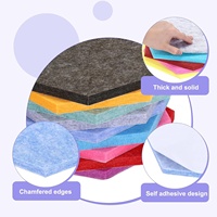 Paquet de 10 panneaux muraux insonorisés en fibre de polyester auto-adhésive panneau acoustique en feutre PET hexagonal avec 20 punaises pour bureau à domicile