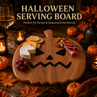 Planche à fromage en forme de citrouille d'Halloween, en résine et bois d'acacia, planche à découper, planche à charcuterie, planche de service pour steak