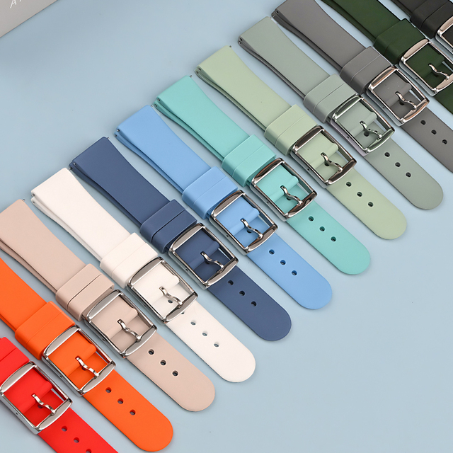 New Upgraded Soft Silicone Replacement Watch Bands Quick Release Multi Color Durable Rubber Watch Strap Bracelet 18MM 20MM 22MM