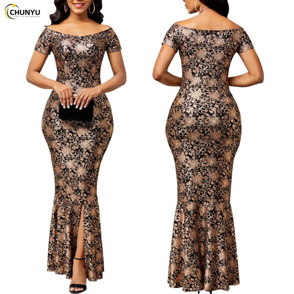 new style sexy and fashionable long elegant party luxurious party dresses women elegance evening bodycon dress