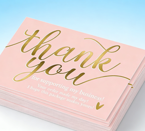 Tarjeta de Agradecimiento de Cartón Compuesto con <span class=keywords><strong>Película</strong></span> en Relieve Chapada en Oro Rosa, Tarjeta de Apoyo, Tarjeta de Regalo de Hospitalidad, Tarjeta de <span class=keywords><strong>Bendición</strong></span> - Product Image 4