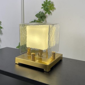 Table Lamp Square Glass Design Led Light Source E27 Bulb Base Switch Control Home <b>Decor</b> <b>Lighting</b> Fixture - Product Image 3