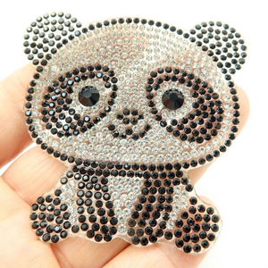 Wholesale Rhinestone Animal <strong>Patches</strong> Iron on Cute Small Chinese <strong>Panda</strong> Shaped Beaded Rhinestone <strong>Patch</strong> for Clothes Accessories - Product Image 4
