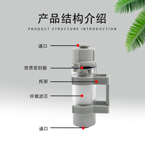 <b>Vacuum</b> <b>Pump</b> Filter ZFC53 B ZFC54 B ZFC74 B ZFC75 B ZFC76 B X01 1 1/2 In Air Inlet PP Material Cylinder Type - Product Image 2