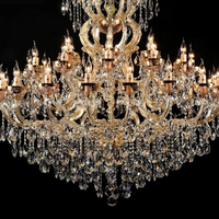 Proyecto de hotel de lujo Candelabro de cristal Estilo retro clásico Luces colgantes con control remoto para decoración de interiores