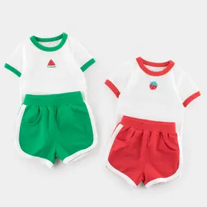 2-7 vecchi vestiti estivi per bambini Set t-Shirt per ragazze pantaloncini vestito a due pezzi completo sportivo per bambini camicia pantalone Set di abbigliamento estivo per ragazze