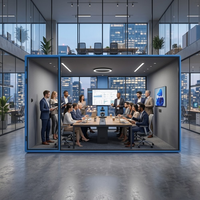 Cabine téléphonique de direction moderne à couleur personnalisée avec écran intelligent intégré pour salle de réunion modulaire