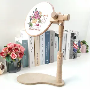 Charmkey Hoop Wood Embroider 360 Degree Rotation Stand Embroidery Stand Embroidery Hoop Stand