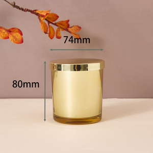 Tarro de vela de vidrio iridiscente galvanizado OEM de 7oz, <span class=keywords><strong>precio</strong></span> directo de fábrica a granel, decoración del hogar - Product Image 5
