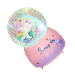 Coloré arc-en-ciel licorne boule de cristal boîte à musique batterie <span class=keywords><strong>cheval</strong></span> LED lampe de musique - Product Image 2