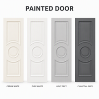 Porte intérieure peinte en blanc crème, design incurvé, panneau central rond, panneaux supérieurs et inférieurs encastrés, élégante, moderne, taille personnalisée