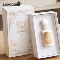 Flacon de parfum vide de luxe en verre cylindrique blanc neutre de 30 ml, 50 ml, 100 ml avec bouchon en plastique blanc