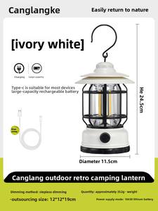 Lanterna da Campeggio per Uso Esterno, Ideale per Bancarelle di Mercato Notturno e Tende, con Batteria a Lunga Durata e Design Retrò - Product Image 3