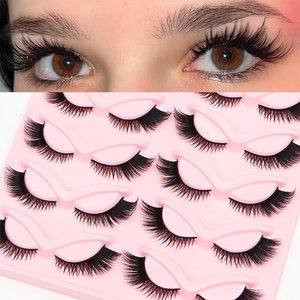 5 paires de faux cils œil de chat en vison synthétique, 10-20 mm, ailés, bande complète, 3D, sans cruauté animale - Product Image 6