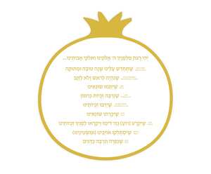 大理石のルーサイトザクロ卓上Rosh Hashanah SimanimカードRosh Hashanaお祝いのためのApple Shape Designユダヤ人の休日 - Product Image 3