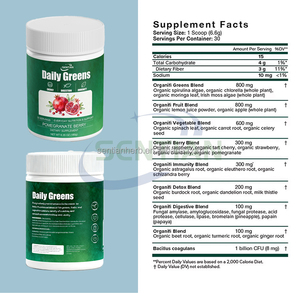 ODM & OEM Vegan Daily Greens Apoio Imunidade Em Pó Gut Saúde Green Food Mistura Em Pó Vitaminas Bem-Estar Proteína - Product Image 2