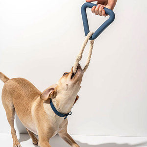 天然ゴム製 犬用噛むおもちゃ 綱引きロープ付きインタラクティブトイ ペットの遊びに - Product Image 5