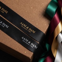 Ruban en satin recyclé de luxe à logo 3D personnalisé, ruban gros-grain, bande d'emballage, ruban de Noël de haute qualité