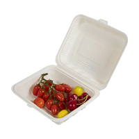 Échantillon gratuit de boîte alimentaire biodégradable en amidon de maïs 8"*8" à 3 compartiments pour emporter