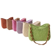 Sacs fourre-tout tissés pour filles sacs à bandoulière unique avec ceinture en chaîne sacs fourre-tout en paille portables pour femmes sacs à main de plage tricotés