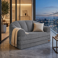 Luxuriöses Muscheldesign Cord-Polster Modernes 2-Sitzer-Sofa Kompressionsverpacktes Loveseat Schlafsofa Villa Wohnmöbel