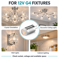 Ampoules LED G4 12V Mini COB en aluminium pour éclairage de lustre et d'armoires, remplacement d'ampoules halogènes