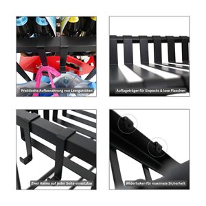 <strong>Drinks</strong> <strong>Crate</strong> Shelf Including 2 Hooks and 6 Support Carriers Height Adjustable Feet - Product Image 4