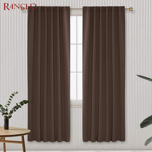 Rideaux occultants bruns <span class=keywords><strong>chocolat</strong></span>, panneaux à œillets isolants thermiques, pour chambre à coucher, prêt à poser - Product Image 3