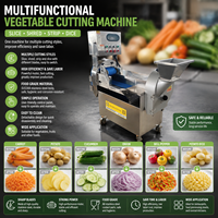 Équipement de découpe automatique de légumes (pommes de terre, carottes, oignons, concombres, tomates) avec lames pour la transformation alimentaire