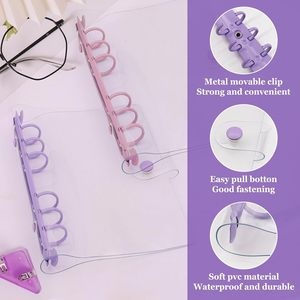 Ngân sách A5 6 gói da A6 chất kết dính trong suốt 6 Vòng chất kết dính rõ ràng mềm máy tính xách tay bìa kế hoạch thư mục Bìa <span class=keywords><strong>Snap</strong></span> Nút - Product Image 4