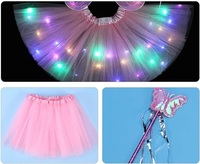 Light up Tutu Jupe Ensemble Fée Ange Ailes Bandeau Baguette Éclairé Ange Robe Costume Papillon Ange Cosplay Articles De Fête
