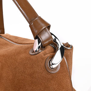 Sac à main tendance 2026, sac fourre-tout décontracté en cuir suédé rouge bordeaux, sac bandoulière pour femme - Product Image 6