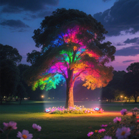 Projecteur RGBW 30W 50W LED Télécommande Étanche Extérieur pour Arbre Teinté Décoration de Fête Paysage Éclairage Arc-en-ciel