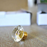 Boutons de meubles en cristal en forme de diamant, bouton de tiroir de placard, poignée de cuisine, bouton de porte de placard en verre