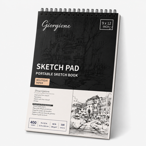 Cuaderno de Dibujo Giorgione de 100 g/m², 100 Hojas, A3, A4, A5, Libre de Ácido, Textura Fina, Encuadernado en Espiral - Product Image 1