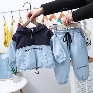 Completi Autunno Inverno per Bambini, Giacca Calda a Maniche Lunghe con Abbinamento di Colori + Pantaloni con Coulisse per Ragazzi - Product Image 2