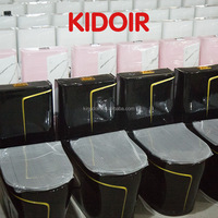 Kidoir Luxury Colored Glaze One Piece Salle de bain Céramique Wc Water Closet Porcelaine Or Gris Cuvette de toilette