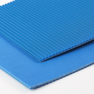 Transport de la viande Bande transporteuse en PVC à rayures horizontales bleues à haute teneur en huile - Product Image 2