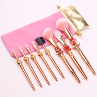 2024 Produk Terlaris 8 Pcs Desain Baru Kuas Makeup Wajah Sailor Moon Concealer Eyeliner Kuas Cukur Serat Sintetis Plastik