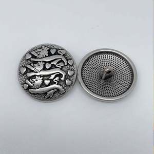 Dingshang Style classique Vintage bouton en métal manteau JK uniforme Double Lion couronne motif boutons décoratifs - Product Image 2