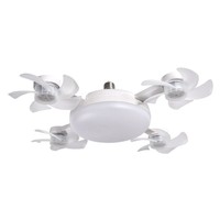 Ventilateur de plafond moderne et créatif à moteur basse consommation 50-60W en plastique avec télécommande, silencieux, avec éclairage LED, pour salle de bain et décoration intérieure