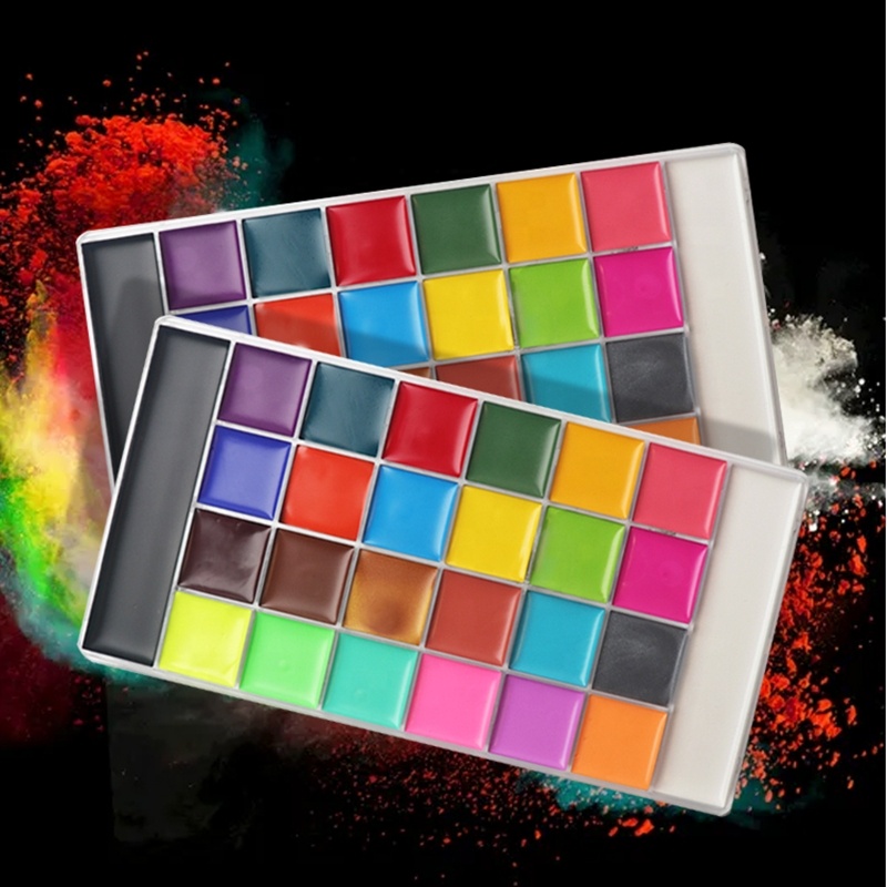 Набор для рисования лица, 26 цветов, профессиональная вспышка, Нетоксичная безопасная татуировка, Хэллоуин, Вечеринка FX, художественный макияж, принадлежности для рисования на теле