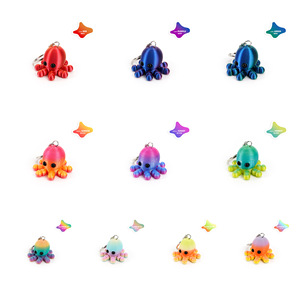 Porte-clés pieuvre imprimé en 3D en PLA avec articulations mobiles, série dessin animé océanique, cadeau de maternité 2026 - Product Image 4