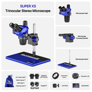 Microscopio Estéreo SUPER XS-<span class=keywords><strong>B3</strong></span> 6.7X-45X con <span class=keywords><strong>Zoom</strong></span> Continuo, Ocular Ultra Gran Angular WF10X25, Óptica Greenough, Distancia de Trabajo de 110 mm - Product Image 2