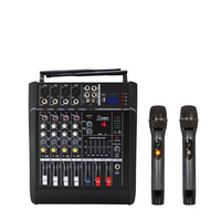 Amplificateur de puissance audio professionnel PMX 602S 250W avec 2 microphones sans fil, mixeur audio alimenté 6 canaux, son surround gris