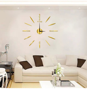 Autocollant mural 3D acrylique miroir horloge, bricolage créatif moderne décoration de la maison <span class=keywords><strong>papier</strong></span> <span class=keywords><strong>peint</strong></span> salon décalcomanies décoratives - Product Image 1