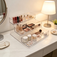 Étagère de rangement moderne à trois niveaux, montage sans outil, pour salon, cuisine, salle de bain, coiffeuse